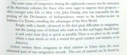 emigration letter